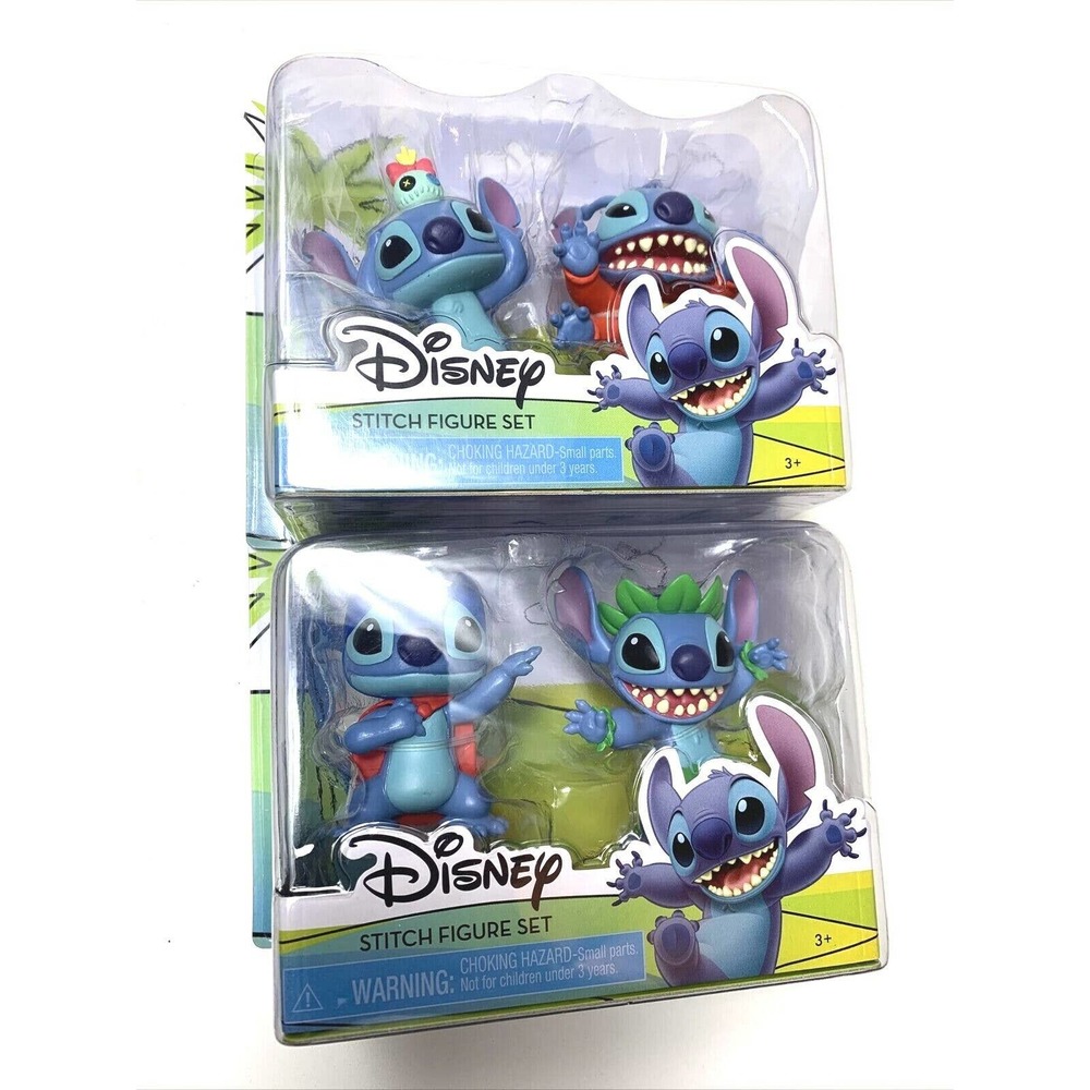 Disney Lilo & Stitch Figure Set 3" Superhero & Hula & Alien & Scrump LOT of 2
